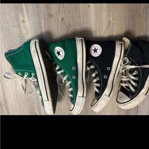 Converse Classic High-Tops in Green and Black